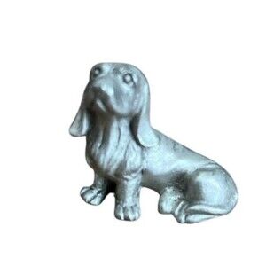 Vintage Spoontiques Hound Dog Pewter Miniature Figurine Collectible 1983 1 x 1"